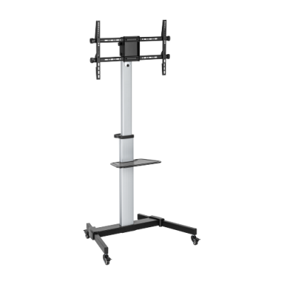 FS44 46TW / 37"-86". 50kg. ALIUMINIS MOBILUS TV STOVAS INTERAKTYVIAM EKRANUI. SU 4 RATUKAIS