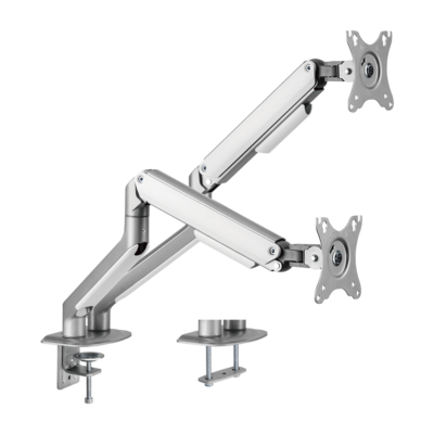 LDT63 C024 / 17"-32". 2-9kg. DVIEJŲ MONITORIŲ STALO LAIKIKLIS. MECHANINĖ SPYRUOKLĖ