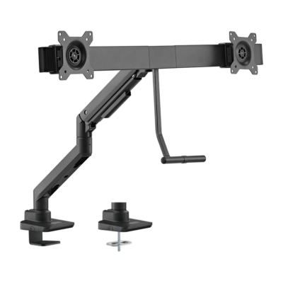 LDT69 C022 / 17"-32". 1-9kg. DVIEJŲ MONITORIŲ STALO LAIKIKLIS. DUJINĖ SPYRUOKLĖ