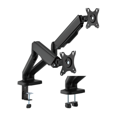 LDT46 C024E / 17"-32". 2-9kg. DVIEJŲ MONITORIŲ STALO LAIKIKLIS. MECHANINĖ SPYRUOKLĖ